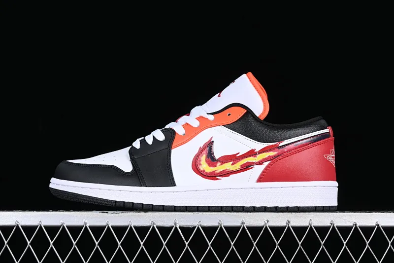 All categories Air Jordan Jordan series basketball shoes Air Jordan 1 Low Air Jordan 1 Low "Flaming Swoosh" AJ1 Joe 1 black red flame FJ7222-101